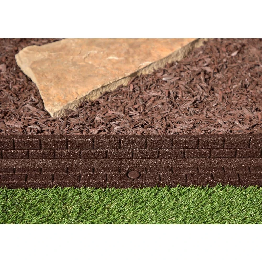 Vigoro 4 ft. Brown No-Dig Rubber Landscape Edging (6-Pack) 7 Vigoro 4 ft. Brown No-Dig Rubber Landscape Edging (6-Pack) - Image 5