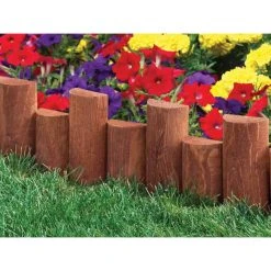 Vigoro 3 ft. Wooden Half-Log Edging -Vigoro sales Store brown vigoro wood edging rc 33b 4f 1000