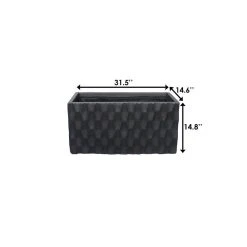 KANTE 31.5 in. L Rectangular Burnished Black Concrete/Fiberglass Indoor Outdoor Elegant Retro Planter 11 KANTE 31.5 in. L Rectangular Burnished Black Concrete/Fiberglass Indoor Outdoor Elegant Retro Planter -Vigoro sales Store burnished black kante plant pots osf0203b c70221 44 1000