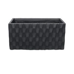 KANTE 31.5 in. L Rectangular Burnished Black Concrete/Fiberglass Indoor Outdoor Elegant Retro Planter