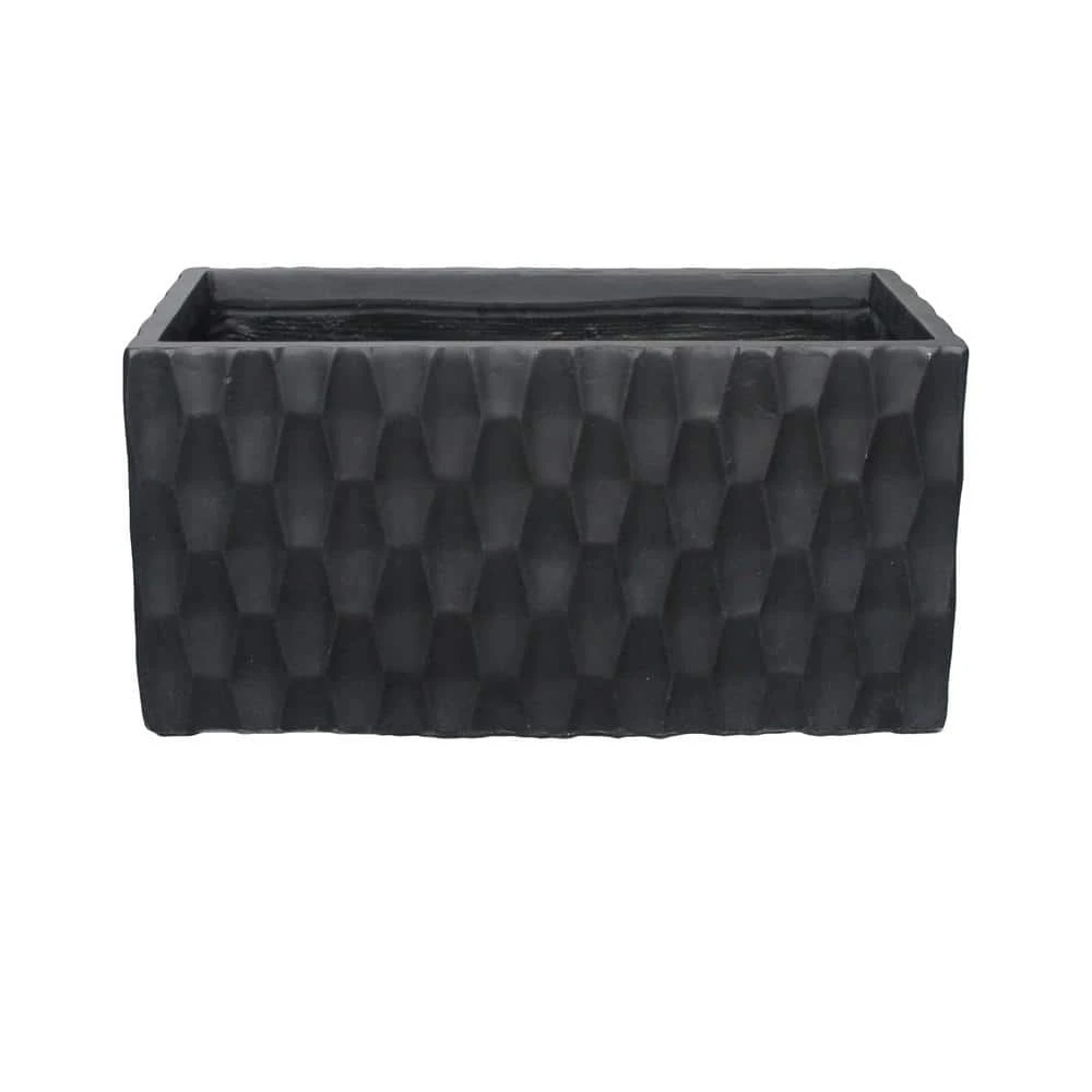KANTE 31.5 in. L Rectangular Burnished Black Concrete/Fiberglass Indoor Outdoor Elegant Retro Planter 3 KANTE 31.5 in. L Rectangular Burnished Black Concrete/Fiberglass Indoor Outdoor Elegant Retro Planter