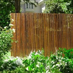 Vigoro 6 ft. x 8 ft. Caramel Brown Full Round Bamboo Fence -Vigoro sales Store caramel brown vigoro garden fencing 4477411 4f 1000