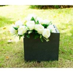 KANTE 12 in. H Square Charcoal Concrete/Fiberglass Indoor Outdoor Elegant Planter 15 KANTE 12 in. H Square Charcoal Concrete/Fiberglass Indoor Outdoor Elegant Planter -Vigoro sales Store charcoal kante plant pots osf0001b c60121 4f 1000