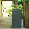 KANTE 20 in. H Square Charcoal Lightweight Concrete/Fiberglass Indoor Outdoor Elegant Tall Planter -Vigoro sales Store charcoal kante plant pots osf0002a c60121 64 1000