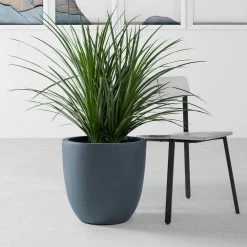 KANTE 9 in. H Charcoal Concrete and Fiberglass Round Bowl Planter, Outdoor Indoor Large Planters Pots with Drainage -Vigoro sales Store charcoal kante plant pots rc0050a c60121 fa 1000