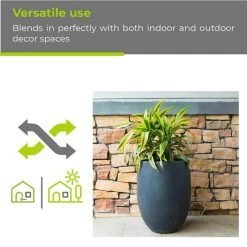 KANTE 21.7 in. Tall Charcoal Lightweight Concrete Round Outdoor Planter -Vigoro sales Store charcoal kante plant pots rc0066a c60121 44 1000