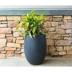 KANTE 21.7 in. Tall Charcoal Lightweight Concrete Round Outdoor Planter -Vigoro sales Store charcoal kante plant pots rc0066a c60121 fa 1000