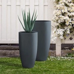 KANTE 31.4" and 23.6"H Charcoal Finish Concrete Tall Planters (Set of 2), Large Outdoor Indoor w/Drainage Hole & Rubber Plug 13 KANTE 31.4" and 23.6"H Charcoal Finish Concrete Tall Planters (Set of 2), Large Outdoor Indoor w/Drainage Hole & Rubber Plug -Vigoro sales Store charcoal kante plant pots rc0099ab c60121 44 1000