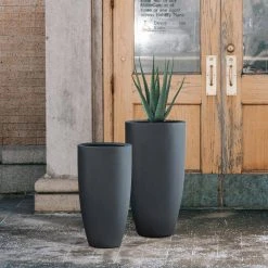 KANTE 31.4" and 23.6"H Charcoal Finish Concrete Tall Planters (Set of 2), Large Outdoor Indoor w/Drainage Hole & Rubber Plug 15 KANTE 31.4" and 23.6"H Charcoal Finish Concrete Tall Planters (Set of 2), Large Outdoor Indoor w/Drainage Hole & Rubber Plug -Vigoro sales Store charcoal kante plant pots rc0099ab c60121 76 1000