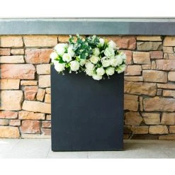 KANTE 26.8 in. Tall Charcoal Lightweight Concrete Modern Long and High Rectangle Planter -Vigoro sales Store charcoal kante plant pots rf0111a c60121 76 1000
