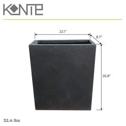 KANTE 26.8 in. Tall Charcoal Lightweight Concrete Modern Long and High Rectangle Planter -Vigoro sales Store charcoal kante plant pots rf0111a c60121 c3 1000