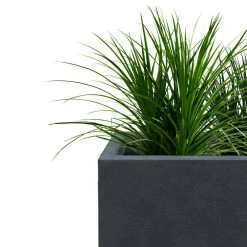 KANTE 11.81 x 11.81 in. Square Charcoal Lightweight Concrete and Weather Resistant Fiberglass Planter w/Drainage Hole -Vigoro sales Store charcoal kante plant pots rf0221b c60121 1f 1000