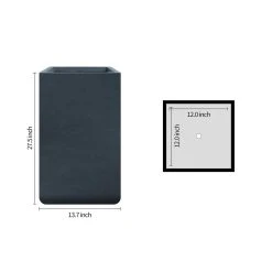 KANTE 27.6 in. H Square Charcoal Concrete and Fiberglass Tall Planter Outdoor Indoor Lightweight Plant Pots -Vigoro sales Store charcoal kante plant pots rf0222c c60121 76 1000