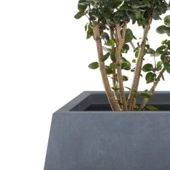 KANTE 21.2 in. and 16.1 in. W Square Charcoal Finish Lightweight Concrete/Fiberglass Planters with Drainage Holes (Set of 2) -Vigoro sales Store charcoal kante plant pots rf2015018ab c60121 4f 1000