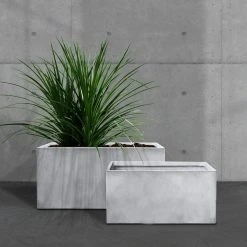 KANTE 31" and 23"L Rectangular Large Concrete Long Box Planters Set of 2, Outdoor/Indoor Strong UV Resistant w/Drainage Holes 12 KANTE 31" and 23"L Rectangular Large Concrete Long Box Planters Set of 2, Outdoor/Indoor Strong UV Resistant w/Drainage Holes -Vigoro sales Store concrete kante plant pots rf0104ab c81921 1f 1000