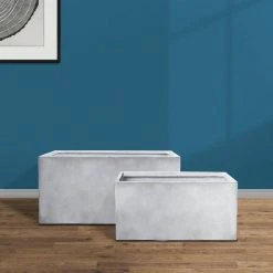 KANTE 31" and 23"L Rectangular Large Concrete Long Box Planters Set of 2, Outdoor/Indoor Strong UV Resistant w/Drainage Holes 11 KANTE 31" and 23"L Rectangular Large Concrete Long Box Planters Set of 2, Outdoor/Indoor Strong UV Resistant w/Drainage Holes -Vigoro sales Store concrete kante plant pots rf0104ab c81921 4f 1000