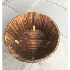 Vigoro 25.98 in. Dia x 16.54 in. H Round Wooden Barrel Planter 9 Vigoro 25.98 in. Dia x 16.54 in. H Round Wooden Barrel Planter -Vigoro sales Store dark wood vigoro barrel planters hl6642 a0 1000
