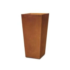 KANTE 24.4 in. H Rectangle Faux Weathering Steel Lightweight Concrete Tapered Tall Planter with Drainage Hole, Outdoor/Indoor