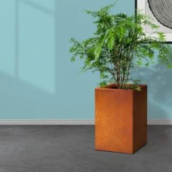 KANTE 16 in. H Faux Weathering Steel Finish Concrete Square, Modern Outdoor/Indoor Lightweight Planter Pot with Drainage Hole 14 KANTE 16 in. H Faux Weathering Steel Finish Concrete Square, Modern Outdoor/Indoor Lightweight Planter Pot with Drainage Hole -Vigoro sales Store faux weathering steel kante plant pots rf0007b c91942 1f 1000