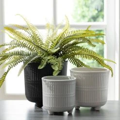 SULLIVANS Black, White & Gray Ceramic Planters - Set Of 3 10 SULLIVANS Black, White & Gray Ceramic Planters - Set Of 3 -Vigoro sales Store glaze sullivans plant pots cm2970 1f 1000