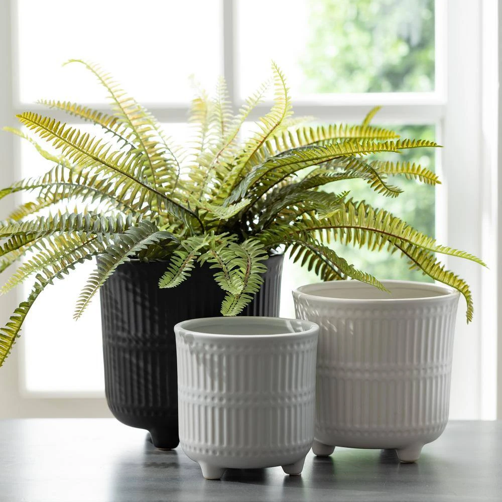 SULLIVANS Black, White & Gray Ceramic Planters - Set Of 3 6 SULLIVANS Black, White & Gray Ceramic Planters - Set Of 3 - Image 4