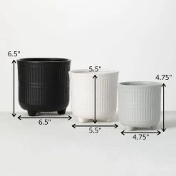 SULLIVANS Black, White & Gray Ceramic Planters - Set Of 3 11 SULLIVANS Black, White & Gray Ceramic Planters - Set Of 3 -Vigoro sales Store glaze sullivans plant pots cm2970 44 1000