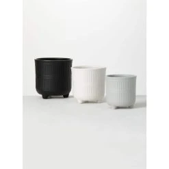 SULLIVANS Black, White & Gray Ceramic Planters - Set Of 3
