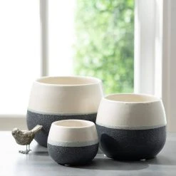 SULLIVANS Black And White Ceramic Pot - Set of 3 10 SULLIVANS Black And White Ceramic Pot - Set of 3 -Vigoro sales Store glaze sullivans plant pots cm2971 1f 1000