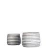 SULLIVANS Gray and White Ceramic Striped Planter - Set of 2 -Vigoro sales Store gray and white sullivans plant pots cm2787 64 1000