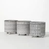SULLIVANS Gray Geometric Print Cement Pot - Set of 3 -Vigoro sales Store gray patterned sullivans plant pots cmt1207 64 1000