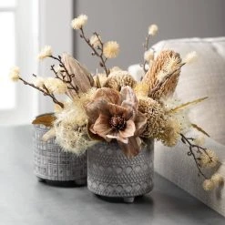 SULLIVANS Gray Geometric Print Cement Pot - Set of 3 -Vigoro sales Store gray patterned sullivans plant pots cmt1207 fa 1000