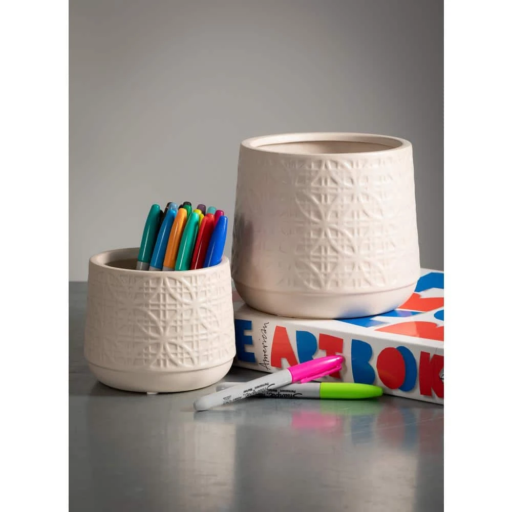 SULLIVANS Gray Ceramic Planter (Set of 2) 5 SULLIVANS Gray Ceramic Planter (Set of 2) - Image 3