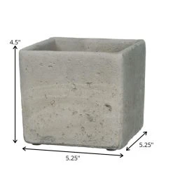 SULLIVANS Gray Cement Square Planter -Vigoro sales Store gray sullivans plant pots cmt1091 1f 1000