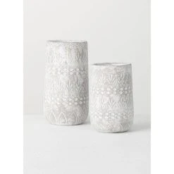 SULLIVANS Gray Cement Pot - Set of 2 9 SULLIVANS Gray Cement Pot - Set of 2 -Vigoro sales Store gray sullivans plant pots cmt1189 1f 1000