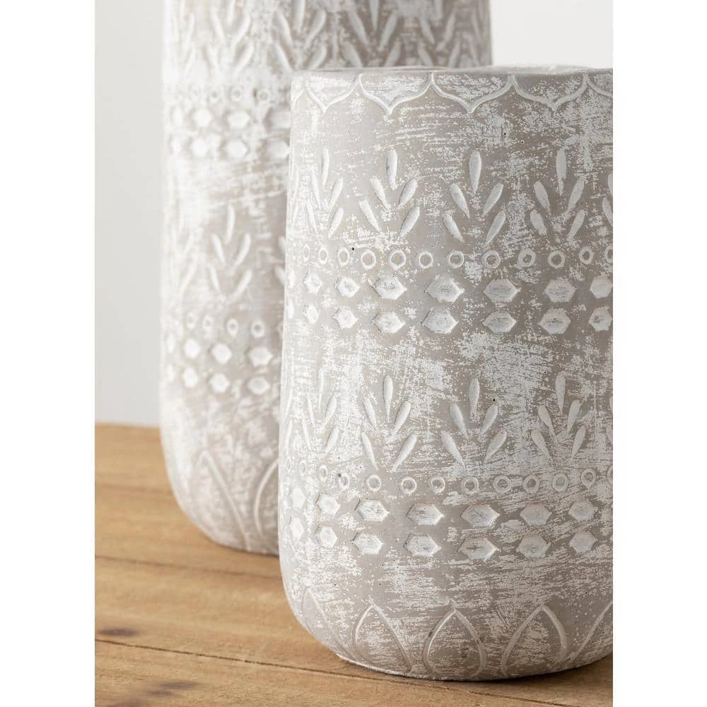 SULLIVANS Gray Cement Pot - Set of 2 5 SULLIVANS Gray Cement Pot - Set of 2 - Image 3