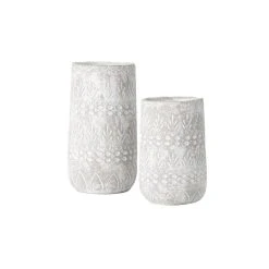 SULLIVANS Gray Cement Pot - Set of 2
