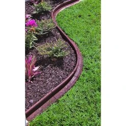 Vigoro EcoBorder 4 ft. Grey Rubber Landscape Edging (48-Count/Pallet) -Vigoro sales Store gray vigoro rubber edging ecobrd gy 48 31 1000