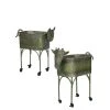 SULLIVANS Green Metal Farm Animal Planters (Set of 2) 1 SULLIVANS Green Metal Farm Animal Planters (Set of 2) -Vigoro sales Store green sullivans plant pots met1391 64 1000