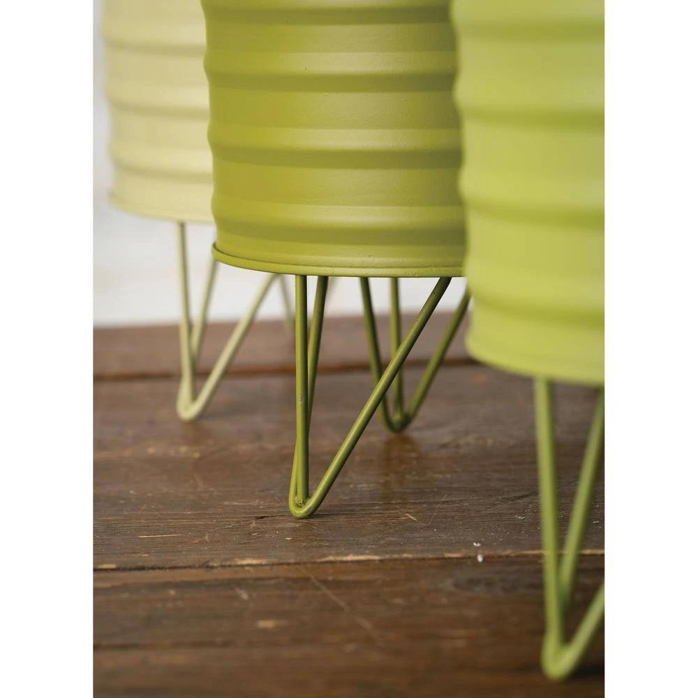 SULLIVANS Green Metal Planters (Set of 3) 5 SULLIVANS Green Metal Planters (Set of 3) - Image 3
