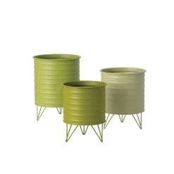 SULLIVANS Green Metal Planters (Set of 3)