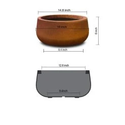 KANTE 16 in. Dia. Round Iron Oxide Concrete Bowl Planter, Outdoor Indoor Large Planter Pot with Drainage Hole 13 KANTE 16 in. Dia. Round Iron Oxide Concrete Bowl Planter, Outdoor Indoor Large Planter Pot with Drainage Hole -Vigoro sales Store iron oxide kante plant pots rc0051b c80621 c3 1000