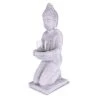 KANTE 12.8 in. H Gray Cement Buddha Tealight Candle Holder Garden Statue Ornament