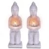KANTE 12.8 in. H Gray Cement Buddha Garden Statue Tealight Candle Holder Ornament (2-Pack) -Vigoro sales Store kante garden statues sx20200174 64 1000
