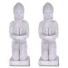 KANTE 12.8 in. H Gray Cement Buddha Garden Statue Tealight Candle Holder Ornament (2-Pack) -Vigoro sales Store kante garden statues sx20200176 64 1000