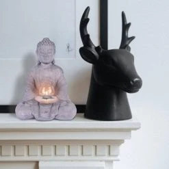 KANTE 14.17 in. H Gray Cement Meditating Buddha Garden Statue Tealight Candle Holder Ornament 11 KANTE 14.17 in. H Gray Cement Meditating Buddha Garden Statue Tealight Candle Holder Ornament -Vigoro sales Store kante garden statues sx20200179 4f 1000