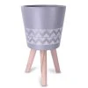 KANTE 17.4 in. Tall Light Gray Lightweight Concrete Classic Outdoor/Indoor Cylindrical Planter with 3 Wooden Legs -Vigoro sales Store light gray kante plant pots 18h231 ct 64 1000