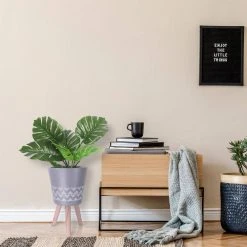 KANTE 17.4 in. Tall Light Gray Lightweight Concrete Classic Outdoor/Indoor Cylindrical Planter with 3 Wooden Legs 13 KANTE 17.4 in. Tall Light Gray Lightweight Concrete Classic Outdoor/Indoor Cylindrical Planter with 3 Wooden Legs -Vigoro sales Store light gray kante plant pots 18h231 ct fa 1000