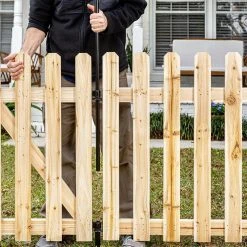 Vigoro 37.1 in. H x 45.35 in. W Cedar Garden Fence Panel -Vigoro sales Store natural cedar wood vigoro garden fencing 860664 31 1000