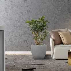 KANTE Square Natural Finish Lightweight Concrete & Weather Resistant Fiberglass Planters with Drainage Holes (Set of 3) -Vigoro sales Store natural concrete kante plant pots rf0126abc c80021 fa 1000