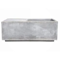 KANTE 37.4 in. L Natural Lightweight Concrete Modern Square Outdoor Planter